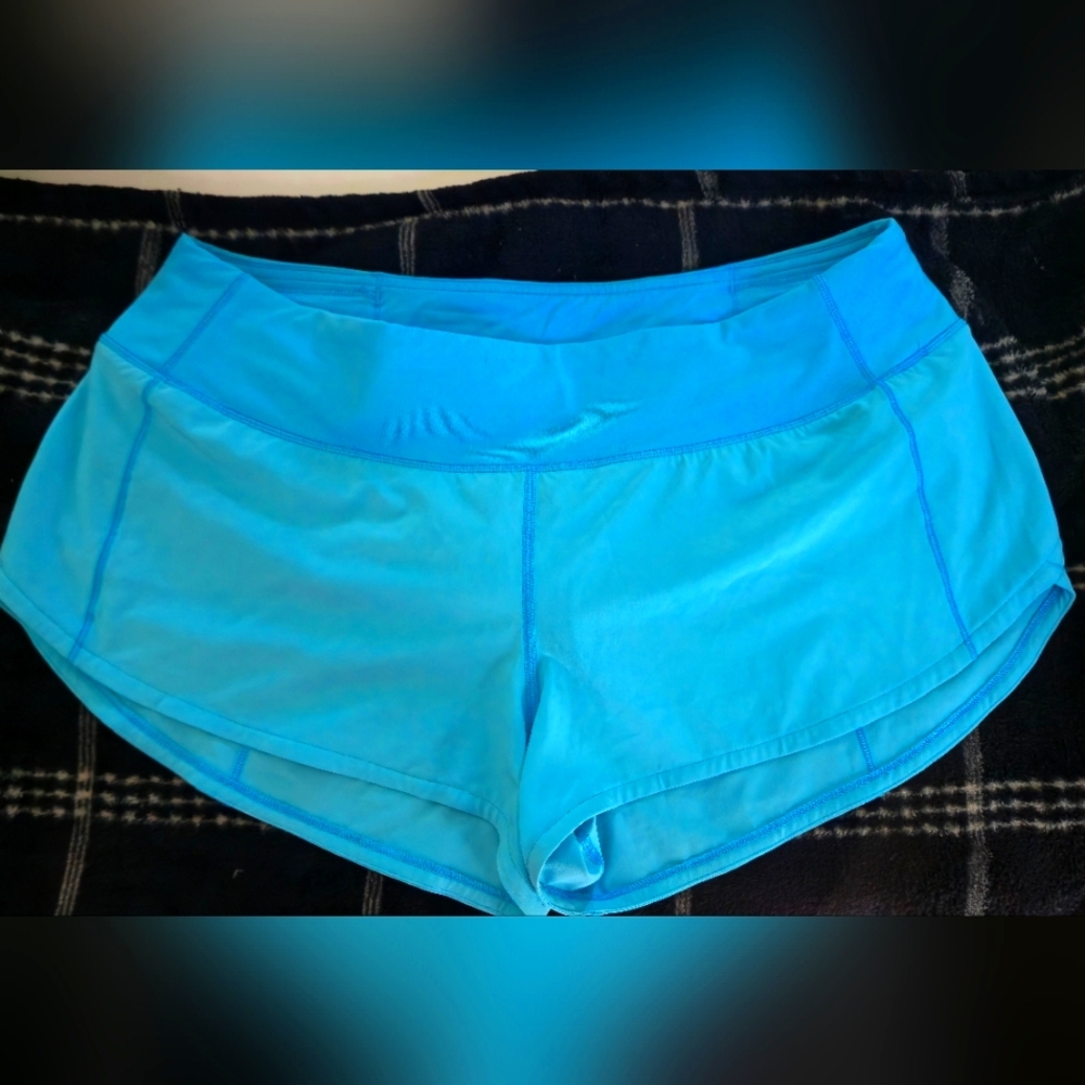 Lululemon Electric Blue Speed-Up Shorts Low-rise, Size 8, 2.5" inseam, EUC